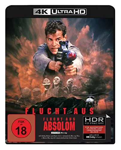 Flucht aus Absolom (4K Ultra HD) (+ Blu-ray) (+Bonus-Blu-ray) - Spannender Actionfilm in 4K Ultra HD, inklusive Bonus-Blu-ray und Freigabe ab 18 Jahren für erwachsene Zuschauer.