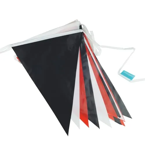 Goodymax® Wimpelkette 10 m Schwarz-Weiß-Rot - viele weitere Farben & Farbkombinationen zur Auswahl