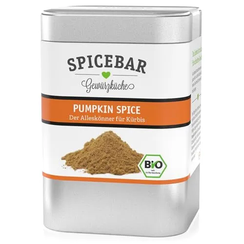 Spicebar Pumpkin Spice Kürbisgewürz 80 g – Bio Pumpkin Spice Mix mit Zimt, Muskat, Ingwer, Tonkabohne & Orange – Exklusives Gewürz zum Backen, Kochen, für Getränke & Desserts – geprüfte Bio-Qualität