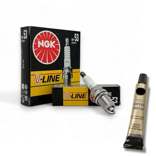 Produktbild 4x Zündkerzen V-Line passt für Opel Corsa D 1.2/1.4 Bj. 2006-2014 + Kupferfett