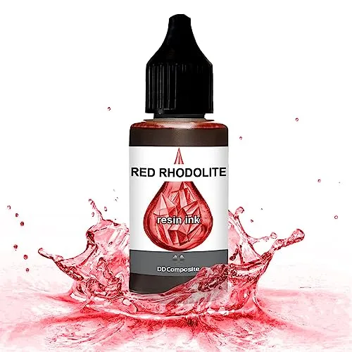 DD Composite Resin Inks Tinte Fluid Art Alkohol Ink hochkonzentriert Epoxidharz Kunst Design River Table Dish-Art, Menge:30ml, Resin Ink Color:RED RHODOLITE
