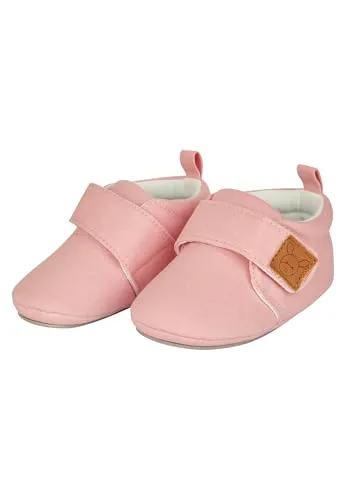 Sterntaler Krabbelschuhe Uni - Baby Schuhe aus Canvas mit Klettverschluss - Baby und Kleinkind Hausschuh - aufgenähte Sternen Sohle rutschfest - Mädchen Sneaker mit Jersey Futter, mattrosa, Größe 22