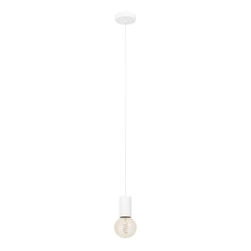 EGLO Pendellampe Pozueta 1 - Moderne Pendelleuchte für Esszimmer oder Wohnzimmer, aus weißem Metall mit eleganter Lampenfassung. Ideal für eine stilvolle Beleuchtung und passend zu skandinavischen Einrichtungen.