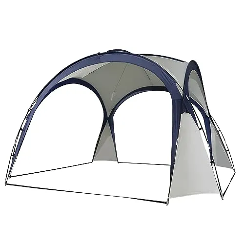 Outsunny Event Shelter 3,5 x 3,5m - Wasserabweisender Pavillon für Garten, Camping und Festivals mit Deckenhaken für Laternen, idealer Schutz vor Sonne und leichtem Regen.