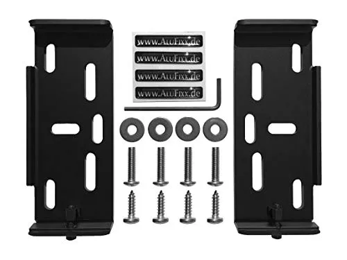 AluFixx Car schwarzmatt eloxiert Nummernschildhalter - Eleganter, rahmenloser Kennzeichenhalter in schwarzmatt eloxiert, für ein modernes Auto-Design und optimalen Schutz der Nummernschilder.