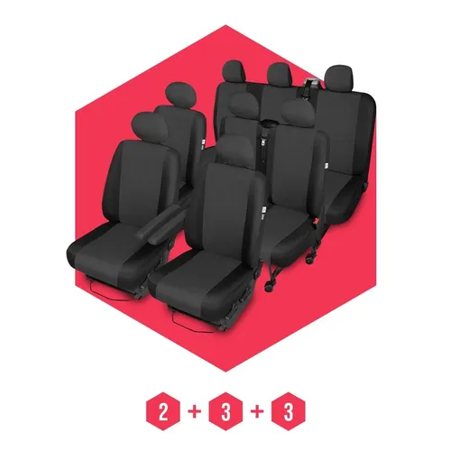 Sitzbezüge für Peugeot Expert II (06-16) 8 Sitze SET Autositzbezüge Schonbezüge