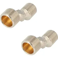 tecuro S-Anschluss Set für Wandarmaturen 3/4 x 1/2 Zoll, Messing verchromt