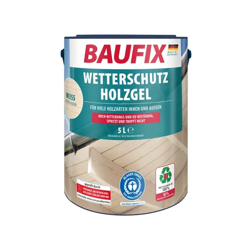 BAUFIX Wetterschutz-Holzgel 5 Liter (weiß) von BAUFIX
