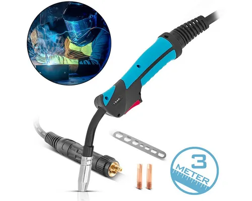 STAHLWERK AK15 Schweißbrenner – Profi MIG/MAG Schutzgas Schweißpistole mit 3 Meter Schlauchpaket