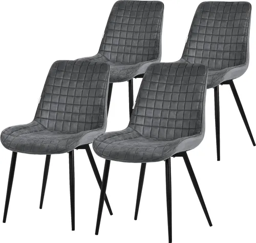 Ml-Design Stuhl Esszimmerstühle 4er Set, moderne Lounge Küchenstühle - Stühle für Esszimmer und Küche, stilvolles modernes Design in Anthrazit, pflegeleicht und ideal für gemütliche Runden.