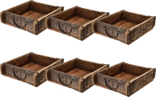 Novaliv 6x Holzkiste Vintage – Unikate aus recyceltem Altholz - Aufbewahrungsboxen, vielseitig einsetzbar für Dekoration und Aufbewahrung, jede Kiste ist ein Unikat mit besonderem Charme und ideal für Küche, Wohnzimmer oder Garten.