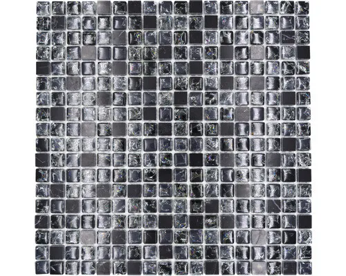 Glasmosaik mit Naturstein XIC 1028 schwarz 30,5x30,5 cm in schwarz von Weitere