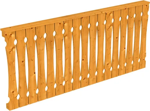 Skanholz Brüstungsgeländer Balkonschalung 220 cm - Zubehör für Gartenhäuser, robustes Holzgeländer in eleganter Eiche hell, ideal für Sicherheit und Stil auf Ihrem Balkon, 5 Jahre Herstellergarantie.