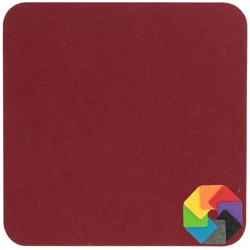 Design Filz Untersetzer eckig in rot von BIASTO