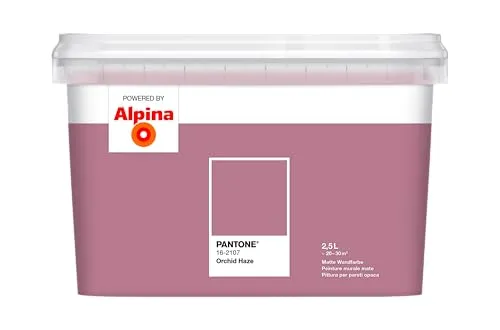 Alpina Wandfarbe Pantone 16-2107 Orchid Haze 2,5l - Innen- & Außenfarben, hochwertige Wandfarbe in trendigem Violettton Orchid Haze, ideal für kreative Raumgestaltungen und vielseitig einsetzbar.