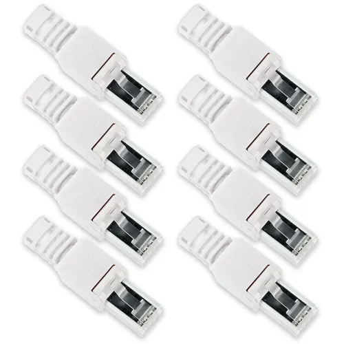 8x CAT 6A RJ45 Netzwerk Stecker Netzwerkstecker CAT 7 6 5 LAN Kabel werkzeuglos