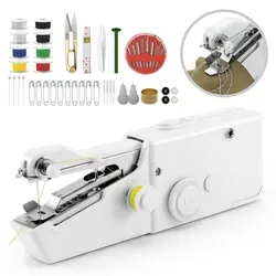 Handnähmaschine Mini Elektrisch, Tragbar für Anfänger, Stoff, Kleidung & DIY, inkl. Nähzubehör, Schnell & Einfach zu bedienen