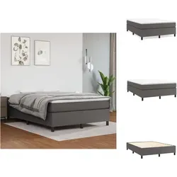 vidaXL Boxspringbett Grau 140x200 cm Kunstleder von vidaXL