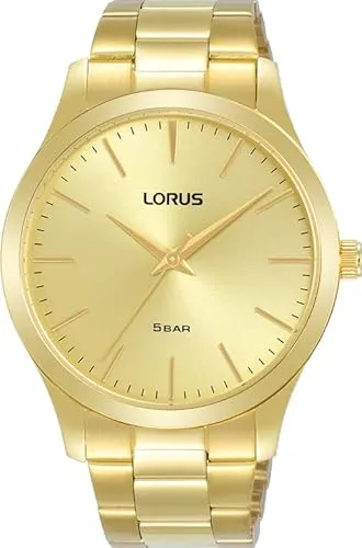 Lorus Herren-Uhr Quarz Goldauflage RRX70HX9 - Elegante Armbanduhr mit Goldauflage und robustem Edelstahlgehäuse, wasserdicht bis 50m. Ideal für stilbewusste Herren, die Wert auf Qualität und Design legen.