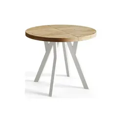 AlpiMeble Runder Esszimmertisch OVO - Esszimmertisch mit ausziehbarer Funktion von 80 cm bis 130 cm, ideal für platzsparende Lagerung und vielseitigen Einsatz in jedem Raum.