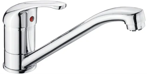 CORNAT Spültisch-Niederdruck-Einhebelmischer FABIO 52 - Hochwertige Bad-Armatur aus verchromtem Messing, mit schwenkbarem Auslauf und langlebiger Keramikdichtscheibe, ideal für Elektro-Niederdruckspeicher.