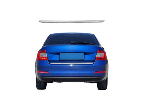 OMAC Blende Heckklappe 6612052E für SKODA - Elegante Kofferraumblende aus hochwertigem Edelstahl, speziell für SKODA-Modelle (2013-2019), inkl. Montageanleitung. Perfekte Passform und einfache Anbringung für ein stilvolles Finish.