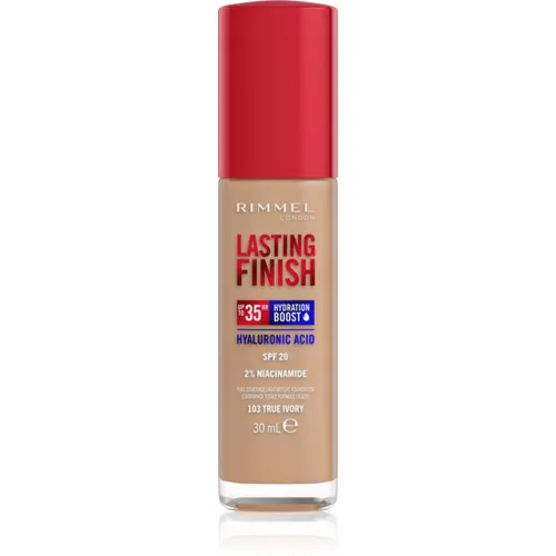 Rimmel Lasting Finish 35H Hydration Boost Hydratisierendes Make Up SPF 20 Farbton 103 True Ivory 30 ml