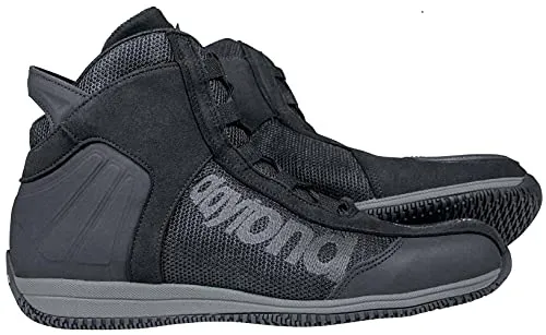 Daytona AC4 WD Motorradstiefel schwarz - Motorradstiefel mit antistatischer, öl- und benzinresistenter Sohle, aus wasserabweisendem Leder, ideal für Sicherheit und Komfort auf der Straße.