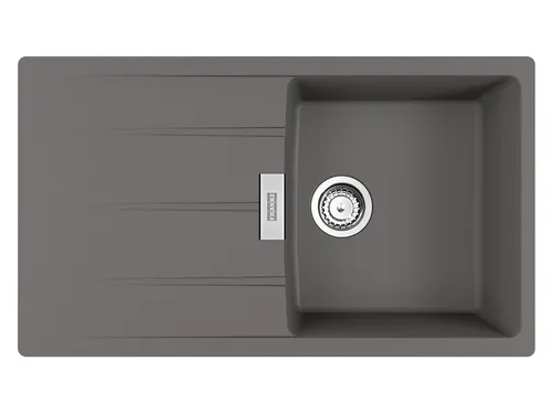 Franke Centro CNG 611-86 Steingrau Granitspüle mit Exzenterbetätigung - Sanitäranlagen & Zubehör, elegante Granitspüle mit praktischer Abtropffläche, ideal für moderne Küchen.