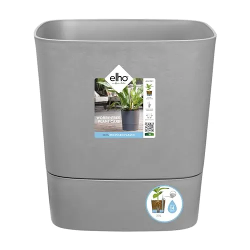 elho Greensense Aqua Care Quadrat 30 - Blumentopf mit integriertem Bewässerungssystem, 100% recyceltes Plastik und sichtbarer Wasserstand, ideal für Innen und Außen
