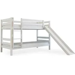 Bubema Malu – Kinder Etagenbett mit Rutsche, Buche massiv - Betten für Kinder: Das Bubema Malu Etagenbett aus massiver Buche bietet Sicherheit und Spaß mit optionaler Rutsche. Ideal für Spiel und Schlaf, belastbar bis 100 kg.