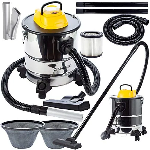 MalTec TurboVac ML2500-ASH-INDUSTRIAL Kaminsauger - Bodenstaubsauger für Asche mit hitzebeständigem Aluminium-Staubrohr und doppeltem Filtersystem für effektives Ansaugen von Asche bis 60°C. Ideal für Öfen und Kamine.