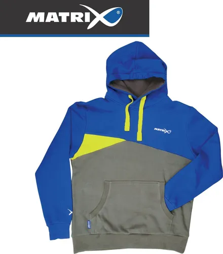 Fox Matrix Blue Grey Hoody - Angelpullover, Größe:S