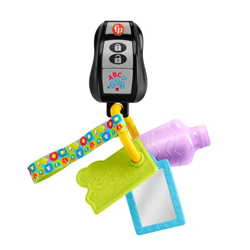 FISHER-PRICE Lernspaß Activity-Schlüssel - Stoffschlaufe mit 4 Spielzeugen