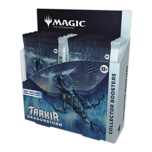 Magic: The Gathering Tarkir Dragonstorm Collector Booster Display (12 Packs) - Sammelkarten - Entdecke die epischen Drachenkämpfe in Tarkir mit 12 exklusiven Collector Boostern, randvoll mit seltenen Foil-Karten und limitierten Schätzen.