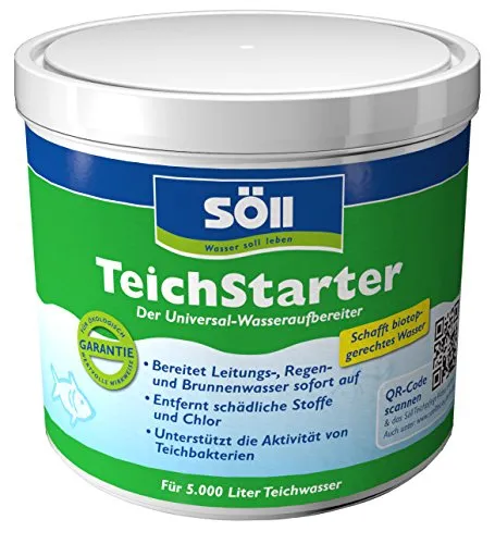 Söll 12080 TeichStarter, 500 g - Universal-Wasseraufbereiter für den Gartenteich, wasserstabilisierendes Teichpflegemittel zur Teichwasseraufbereitung im Fischteich, Koiteich