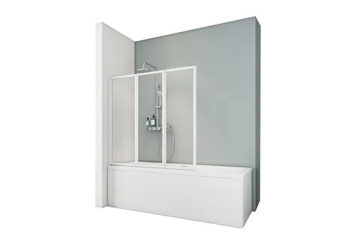 Schulte Badewannenfaltwand Smart, 3-tlg., 127x120 cm - Badewannenfaltwand aus 3 mm Sicherheitsglas, beidseitig montierbar und ideal für platzsparende Badezimmerlösungen. Einfache Montage durch Klebe-Montage, inklusive Montageanleitung.