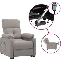 vidaXL Elektrischer Relaxsessel Taupe - Bequemer Fernsehsessel mit elektrischer Liegefunktion, 3 Positionen und hochwertiger Polsterung für entspanntes Sitzen. Stabiler Holz-Metall-Rahmen, ideal für gemütliche Abende.
