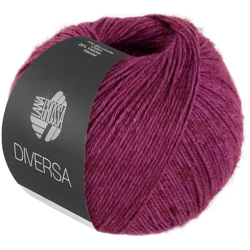 LANA GROSSA Diversa | Leichtes Baumwoll-Mischgarn mit zartem Melange-Effekt | Handstrickgarn aus 74% Baumwolle & 26% Viskose | 50g Wolle zum Stricken & Häkeln | 210m Garn FB 25