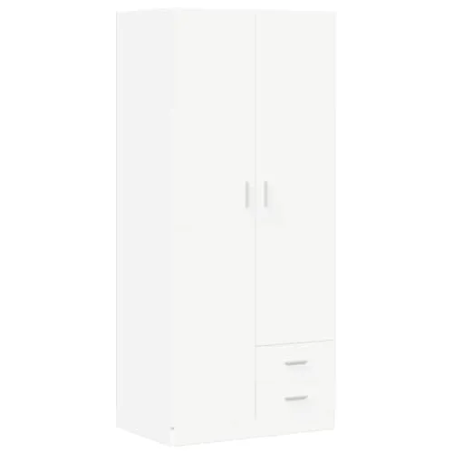 vidaXL Kleiderschrank mit 2 Türen und 2 Schubladen - Kleiderschrank aus hochwertigem Holzwerkstoff, bietet viel Stauraum und stilvolle Aufbewahrungslösung für Ihre Kleidung und Accessoires.