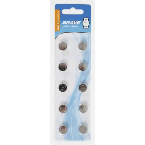 Brave AG13 LR44/357 1,5V Alkaline-Knopfzellen - 240 Stück - Praktisches 24x 10er Set Alkaline-Knopfzellen für Armbanduhren, langlebig und zuverlässig für Ihre Uhrenversorgung.