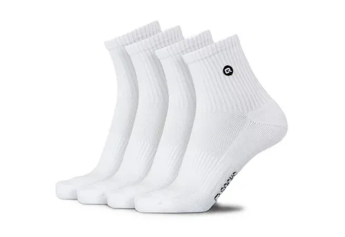 QSOCKS Socken Halbhohe Tennis Sportsocken gepolstert für Herren & Damen (Packung, 4 Paar) aus doppelt verstärktem Baumwollgarn