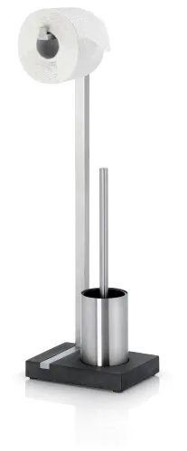 blomus MENOTO Stand WC-Garnitur - WC-Bürsten & Halter, freistehender Toilettenbutler aus mattiertem Edelstahl, ideal für platzsparende Lösungen im modernen Bad.