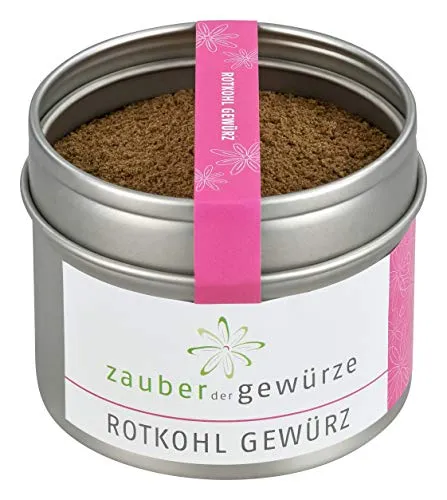Zauber der Gewürze Rotkohl Gewürz, Gewürzmischung für selbstgemachten Rotkohl oder als Gewürz zum Verfeinern von Rotkohl fertig im Glas oder im Beutel, in wiederverschließbarer Aroma-Dose, 55 g