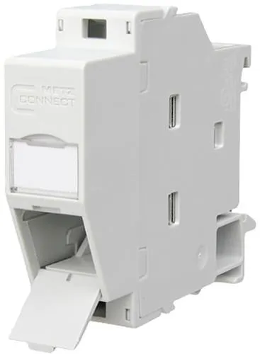 Metz Connect 1309428103-E Netzwerkdose Hutschiene Lichtgrau