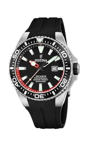 Festina Analog Uhrenmodell CAB.ACE.COR.ESF.Schwarz - Armbanduhren für Herren, elegantes Design mit 11 mm Gehäusehöhe und praktischen Kalenderfunktion, ideal für jeden Anlass.