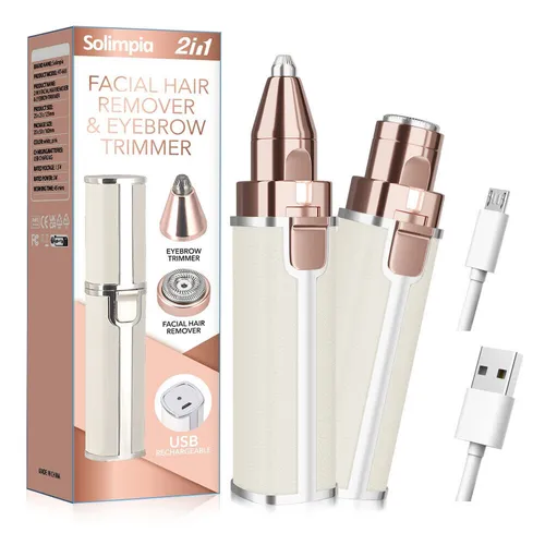 SOLIMPIA Gesichtsepilierer und Augenbrauenrasierer für Frauen 2 in 1