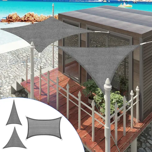 Woltu Sonnensegel - Rechteckiger Windschutz 500 cm x 700 cm, UV-stabilisiert und schnell montierbar für optimalen Schatten