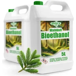 Bioethanol 96,6% 10L |Alkohol Waldduft 96,6% 2x5L | Bioethanol für Kamin, Tischkamin, Bioethanol Kamin | Bioethanol Waldduft | Saubere Verbrennung...