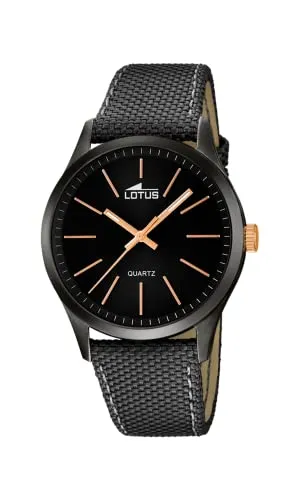 Lotus Herren Analoge Quarz Uhr 18165/2 mit Lederarmband - Elegante Armbanduhr für Herren mit 42mm Edelstahlgehäuse, leuchtenden Zeigern und 5 bar Wasserdichtigkeit – perfekt für den Alltag!